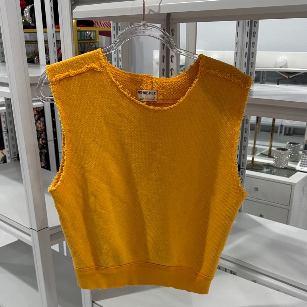 We The Free Yellow Sleeveless Sweatshirt